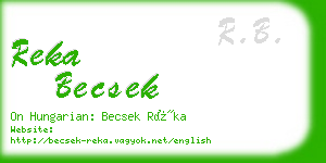 reka becsek business card